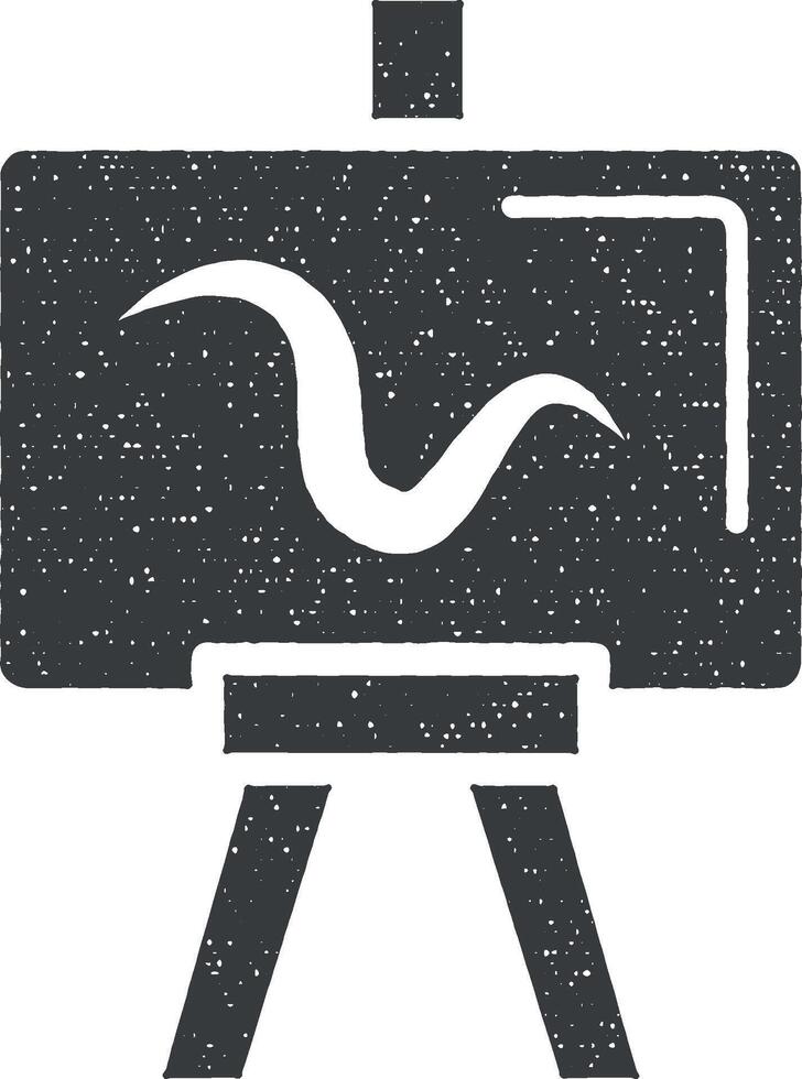 Easel, paint icon vector illustration in stamp style