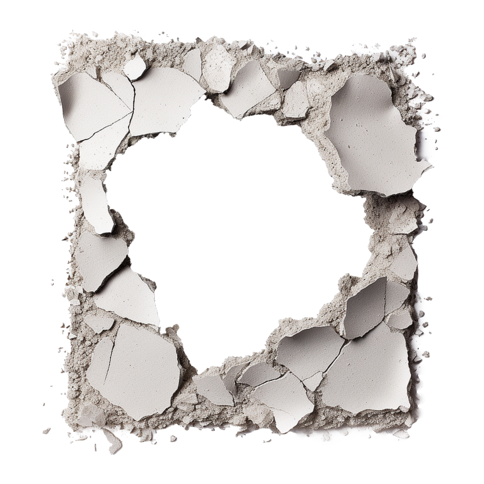 AI generated Hole in concrete isolated on transparent background png