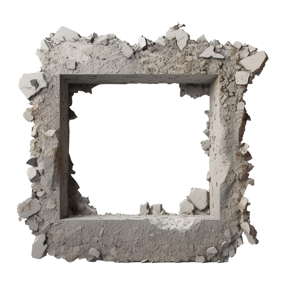 AI generated Hole in concrete isolated on transparent background png