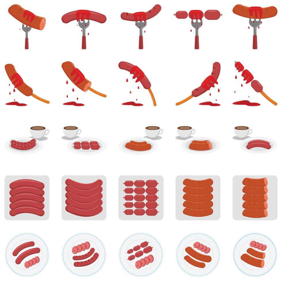 sausage pack illustration vector