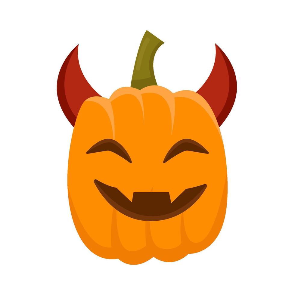 pumpkin halloween devil illustration vector