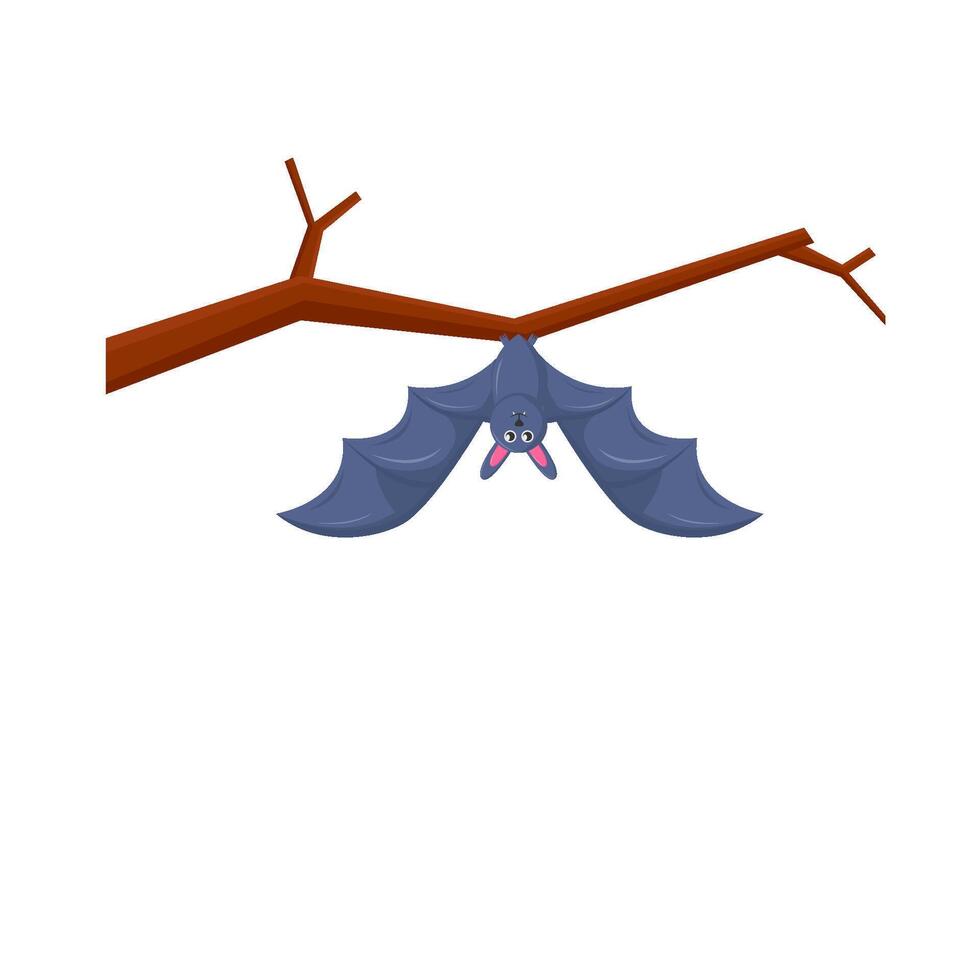 bat in twigs illustration vector