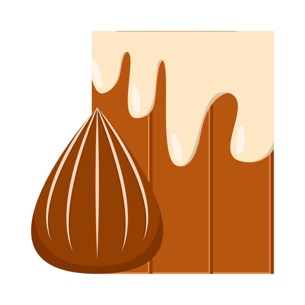 chcolate melt in chocolate bar with cookies illustration vector