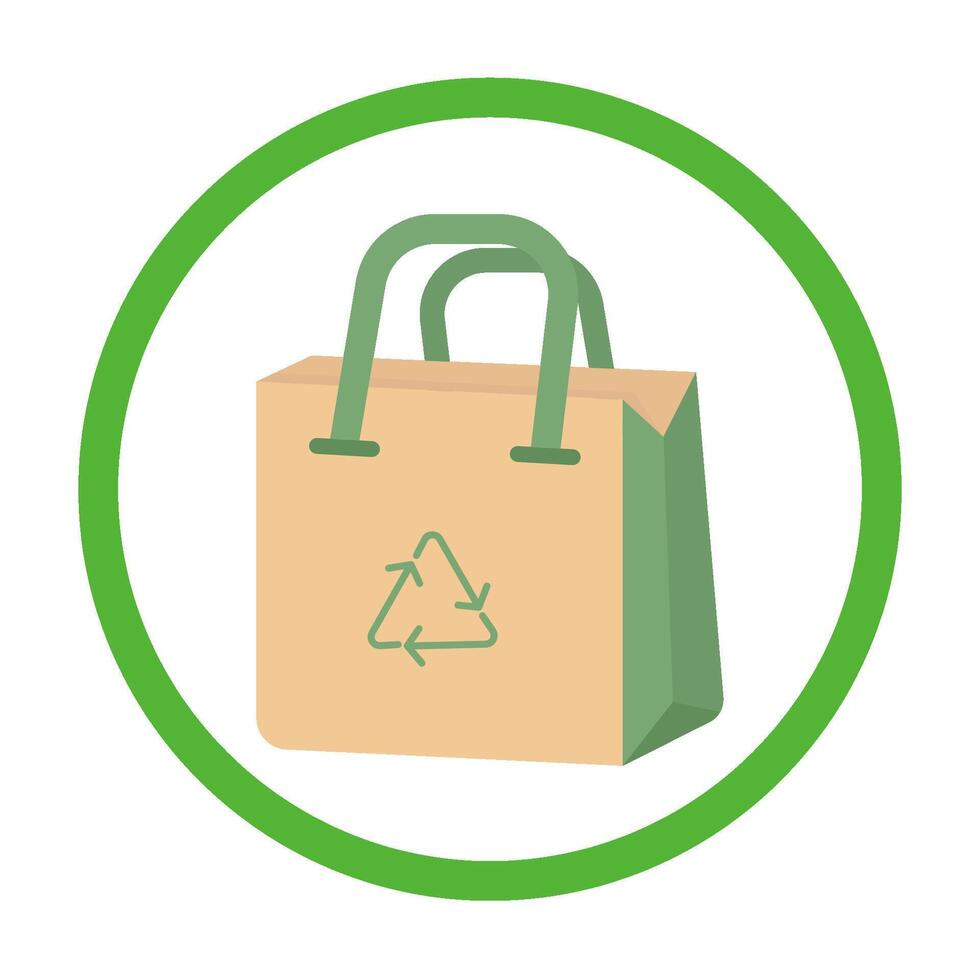 paper bag recycling illustration vector