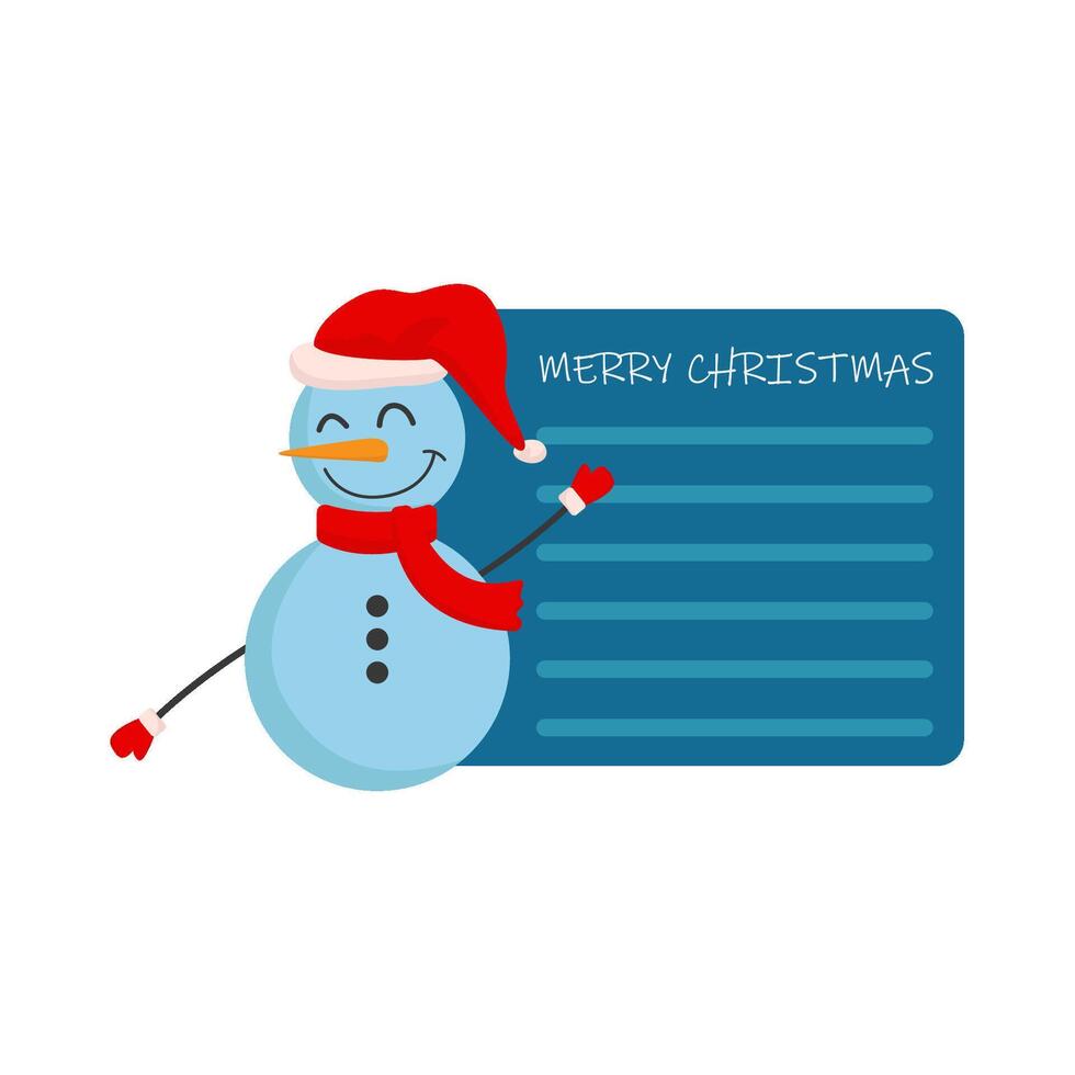 snowman christmas with greeting card  illustration vector