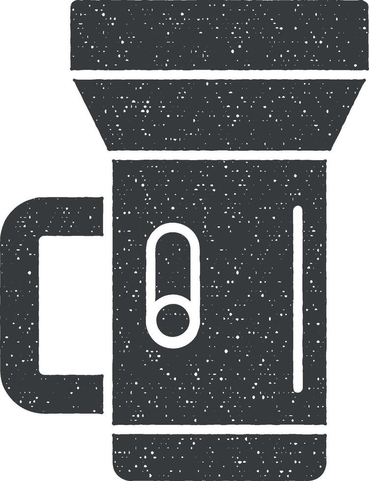 Light, flashlight icon vector illustration in stamp style