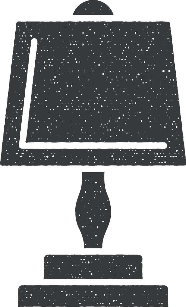 Light, desk lamp icon vector illustration in stamp style
