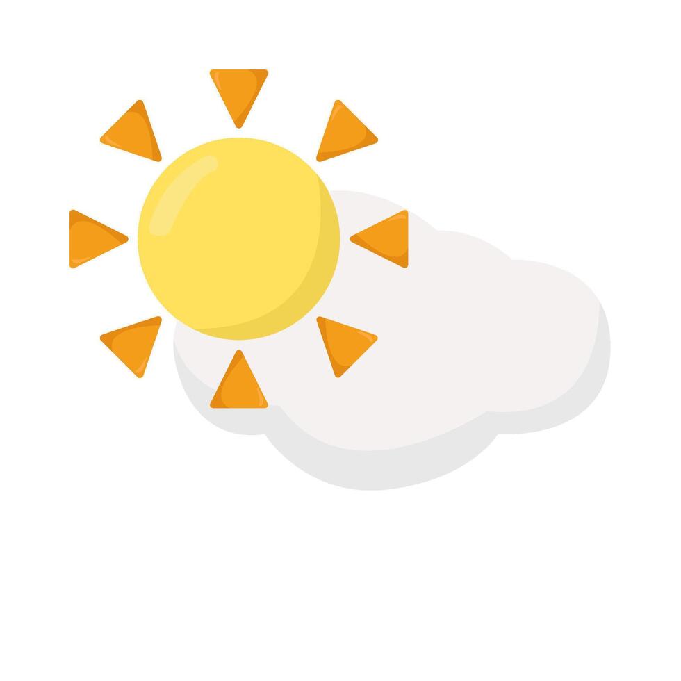 sun summer with cloud illustration vector