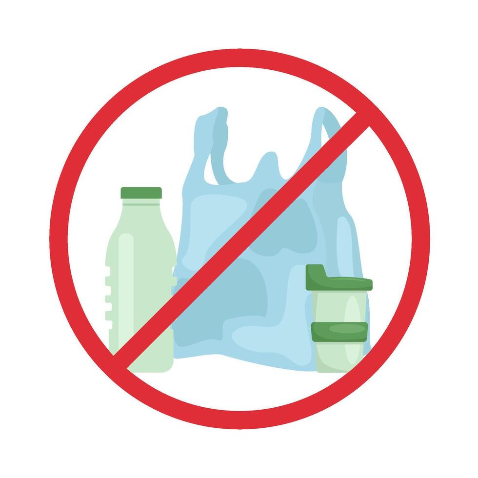 no plastic illustration vector