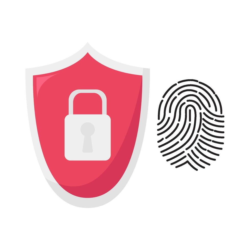 cyber security with finger print illustration vector