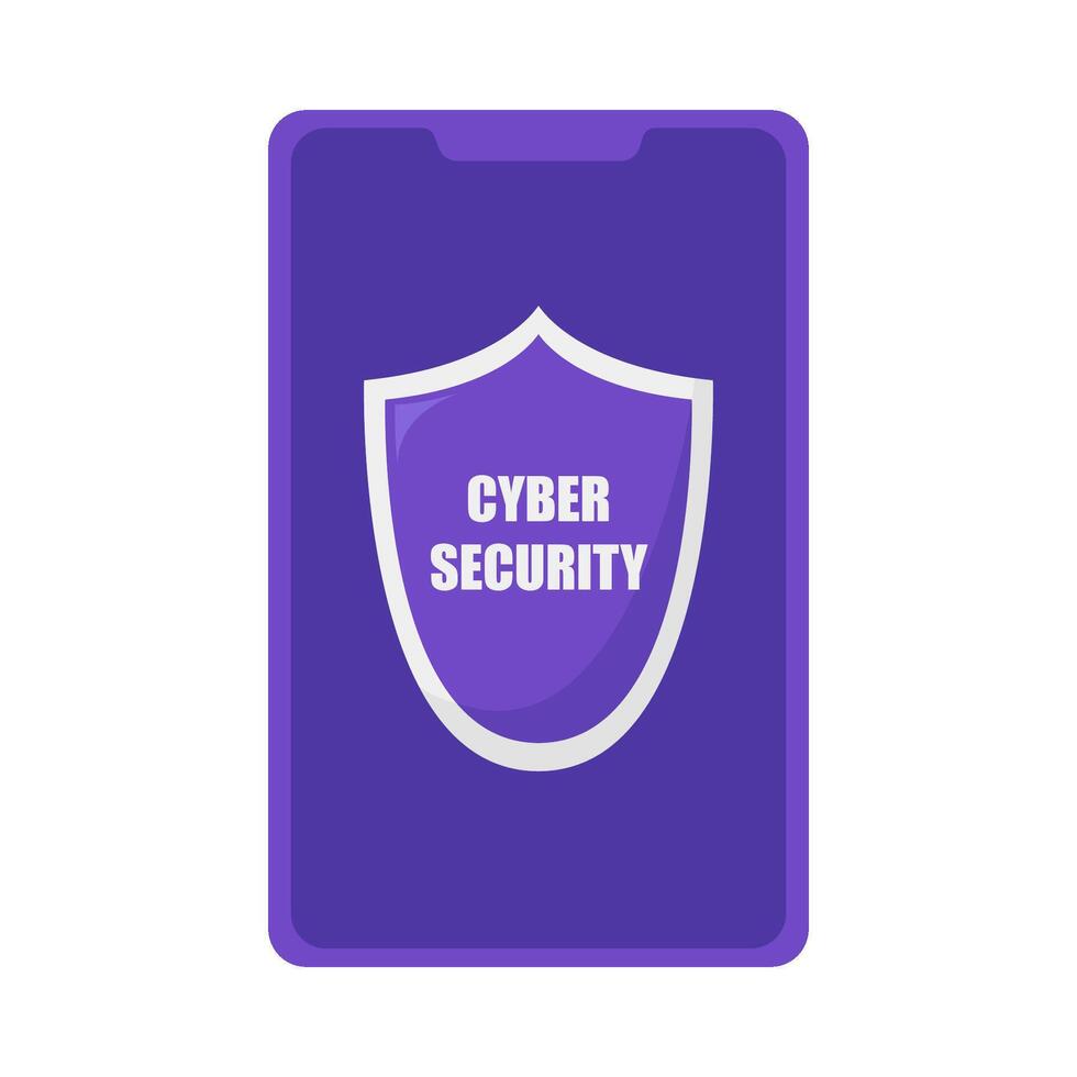cyber security in mobile phone illustration vector