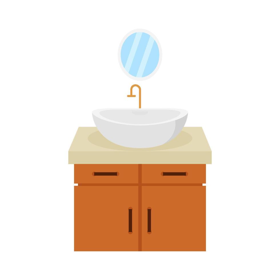 water sink with miror illustration vector