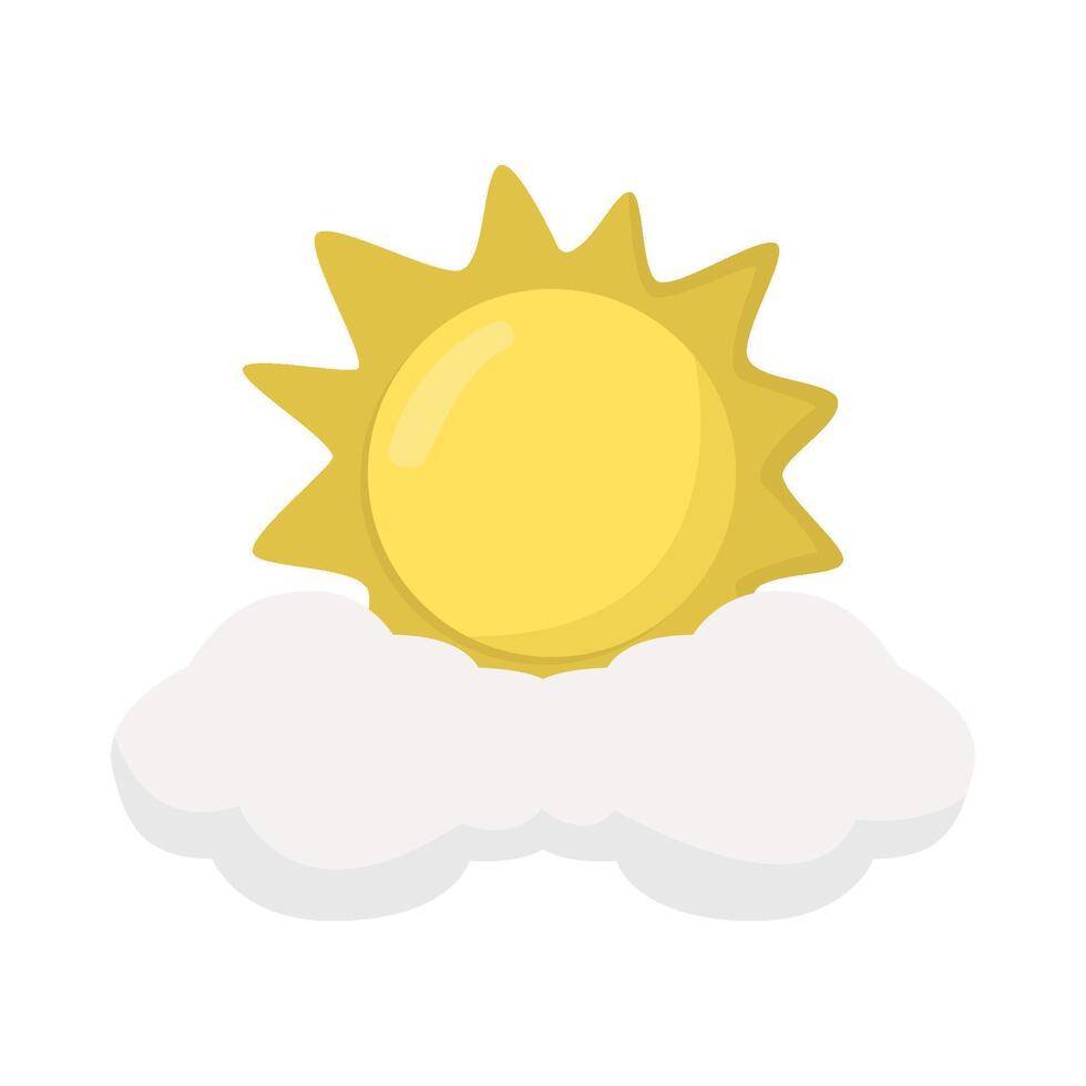 sun summer with cloud illustration vector