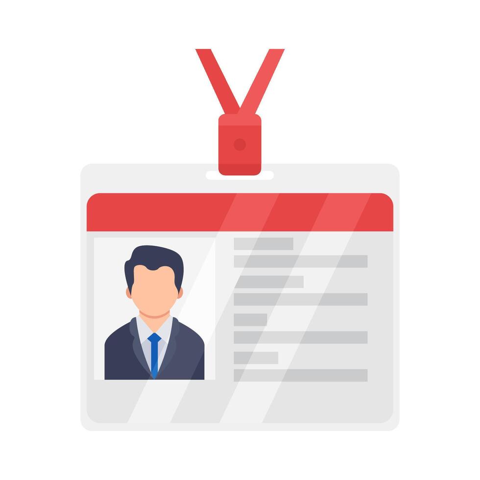 id card lanyard illustration vector