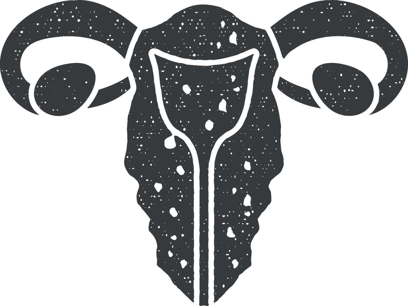 uterino adenomiosis icono vector ilustración en sello estilo