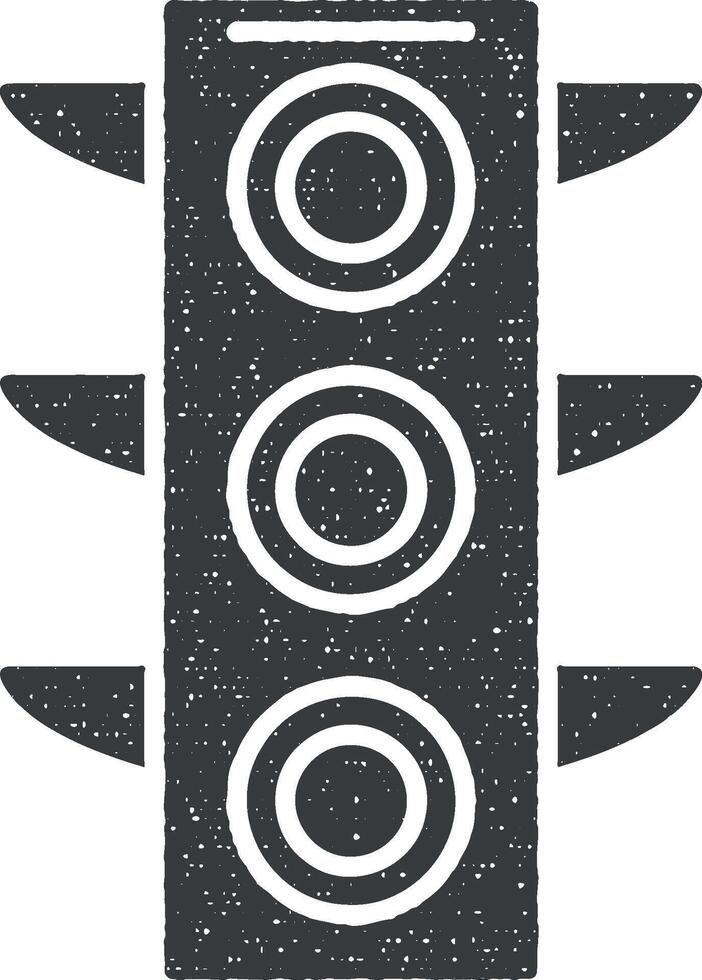 Light, traffic light icon vector illustration in stamp style