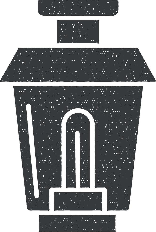Light, lamp, light bulb icon vector illustration in stamp style