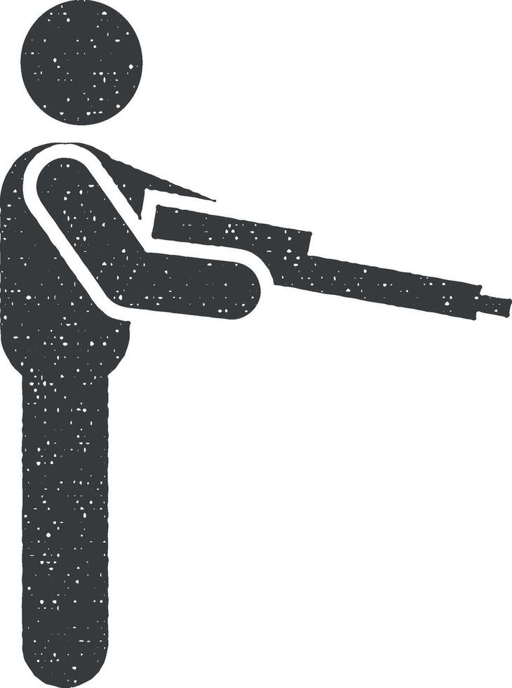 Industry, engineering, worker icon vector illustration in stamp style