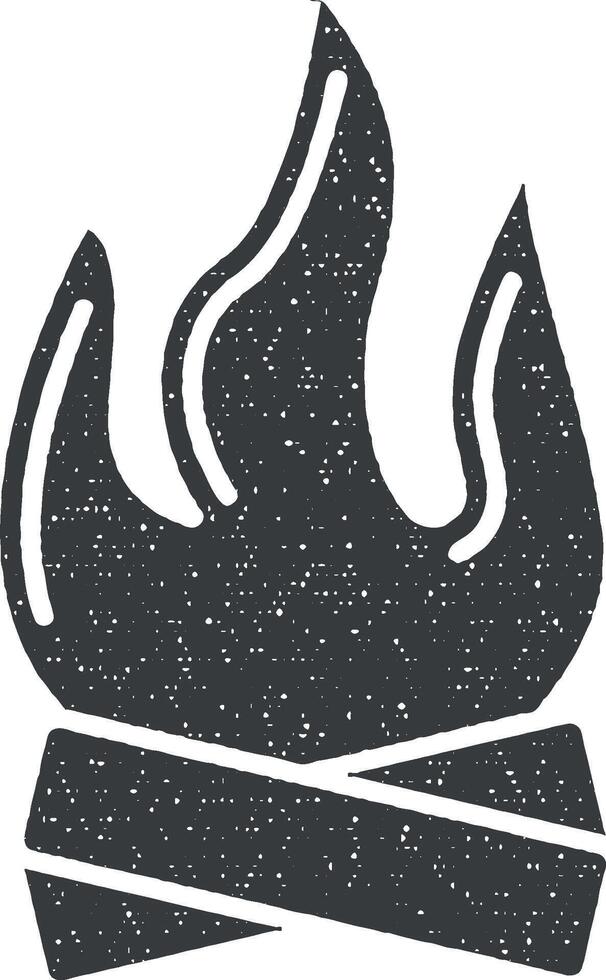 Light, fire icon vector illustration in stamp style