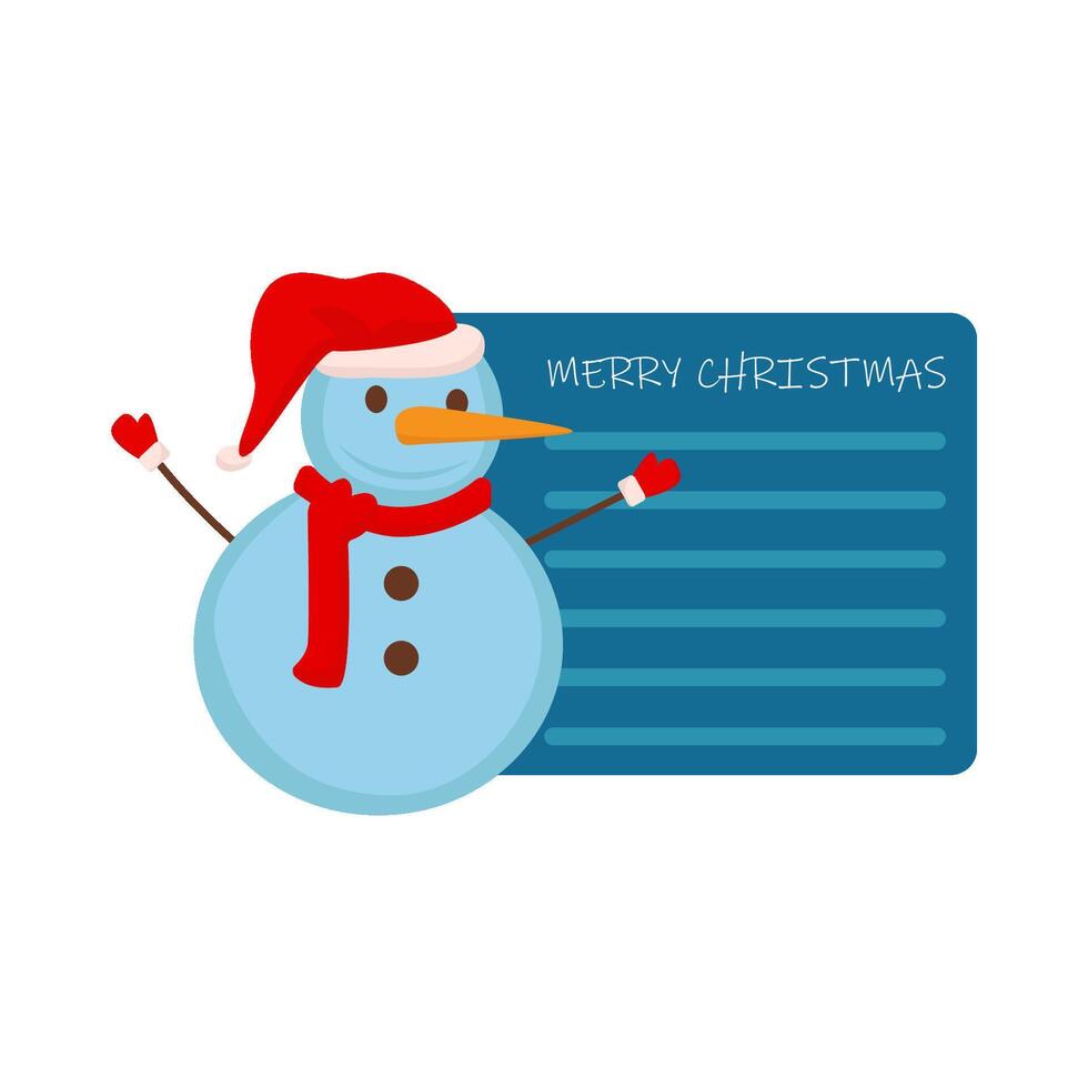 snowman christmas with greeting card  illustration vector