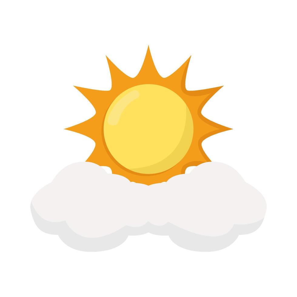 sun summer with cloud illustration vector