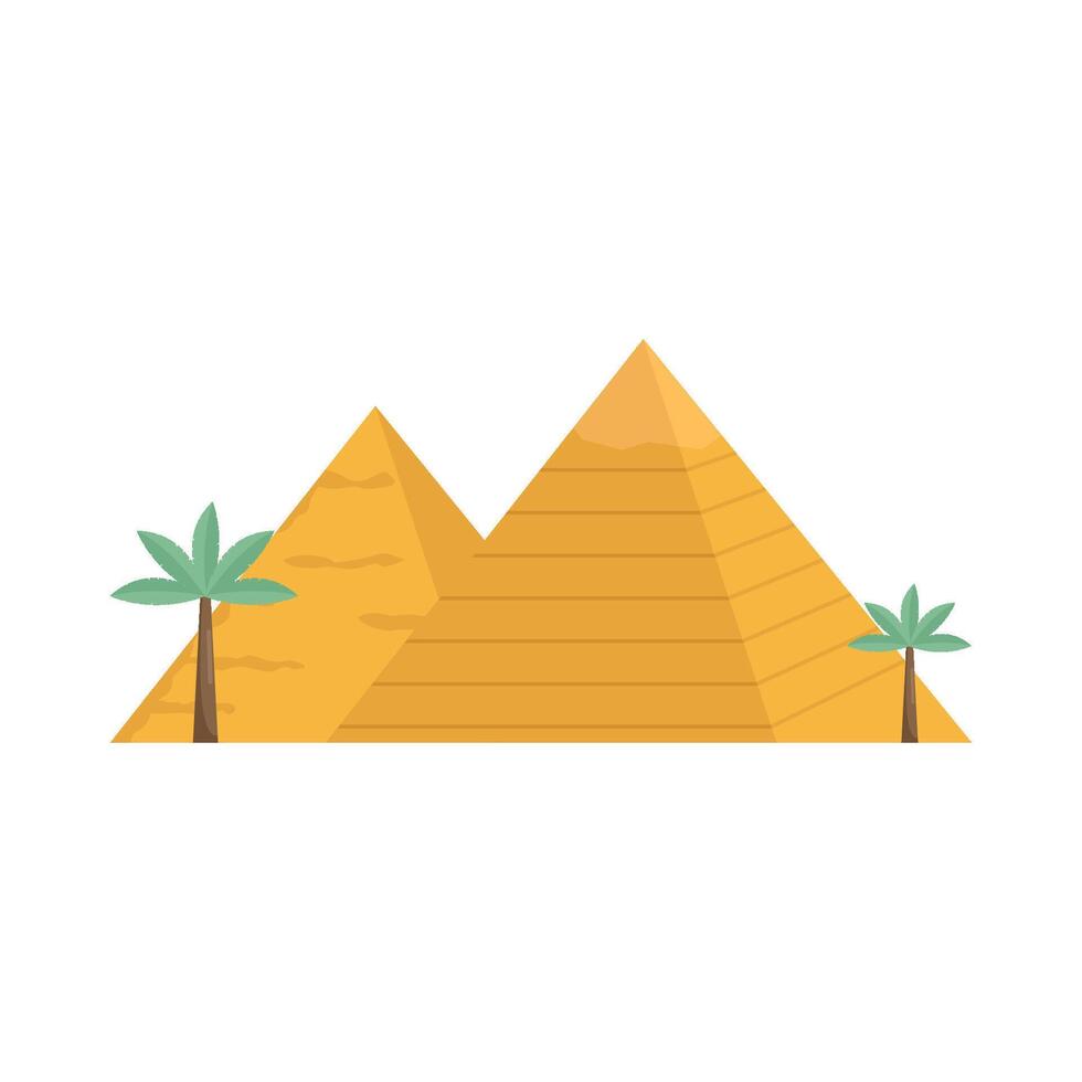 pyramid with palm tree illustration vector