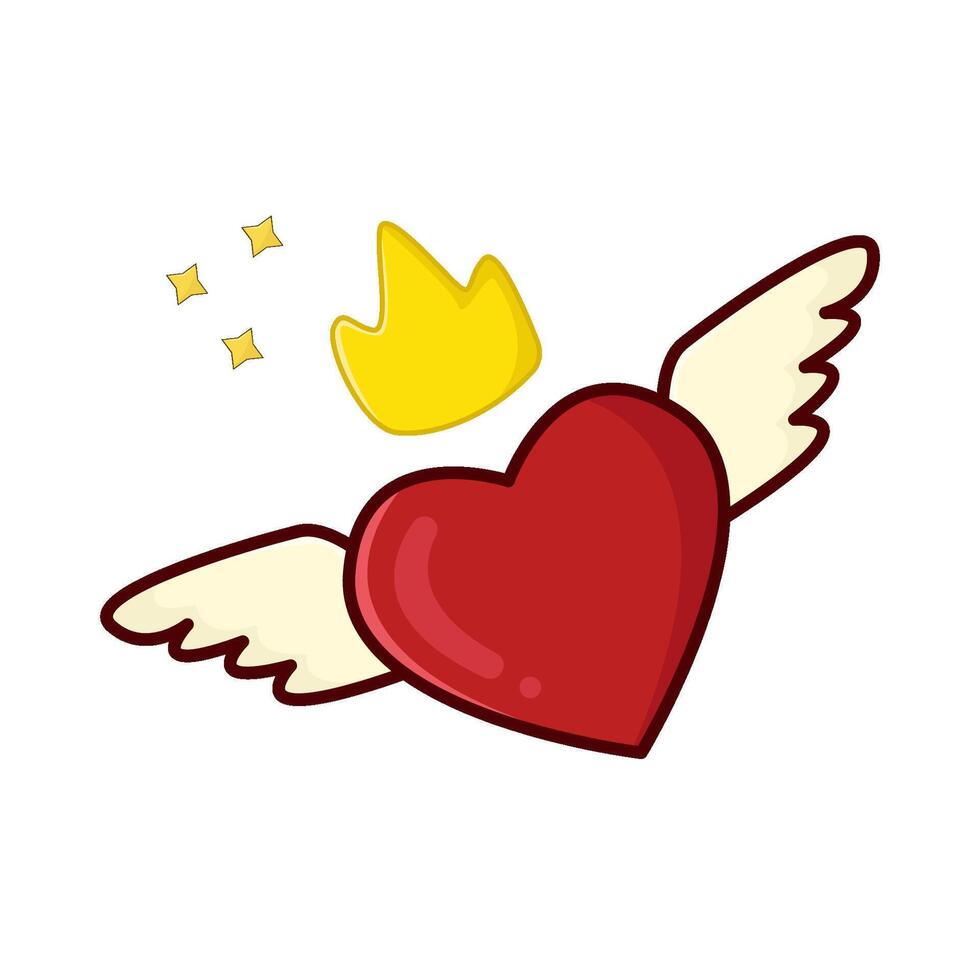 love angel with crown illustration vector