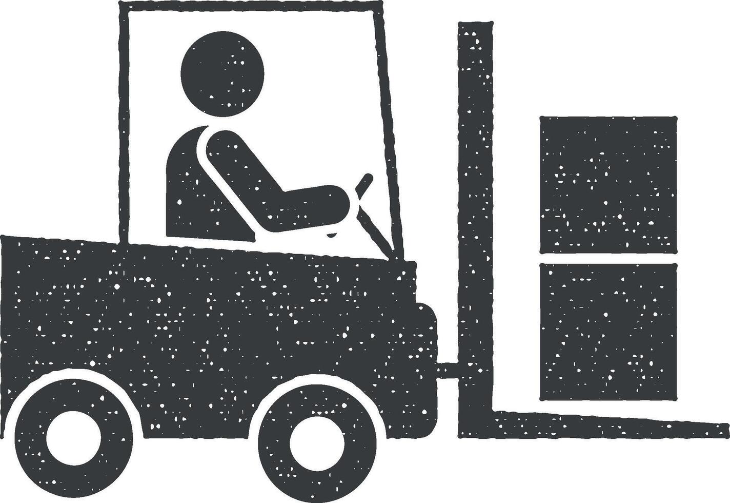 Automation, person, man, industry, assembly icon vector illustration in stamp style