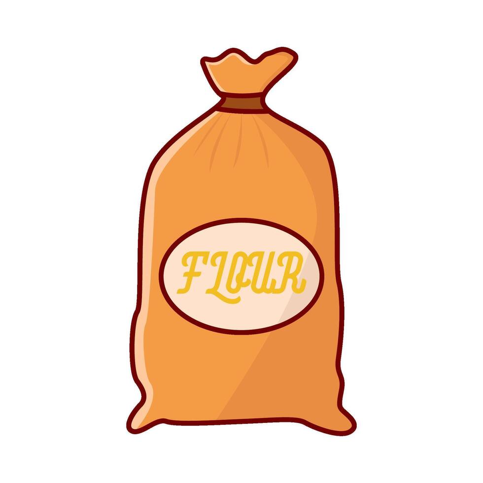 flour in bag illustration vector