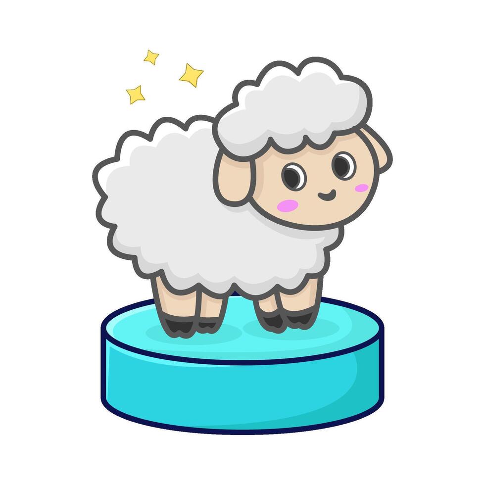 sheep in stage illustration vector