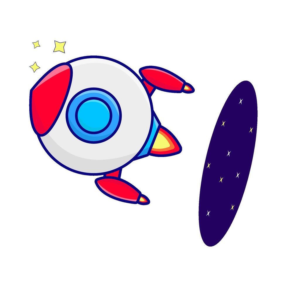 rocket fly illustration vector