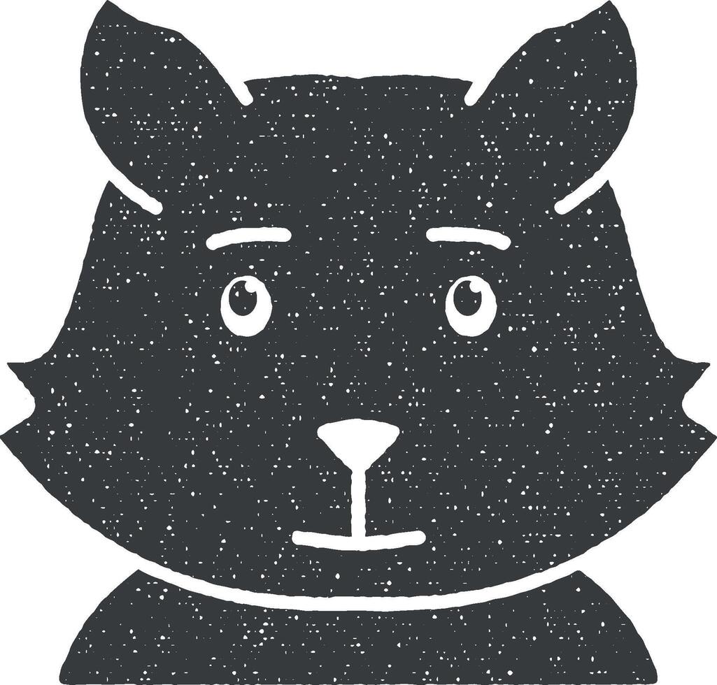 gato, animal icono vector ilustración en sello estilo