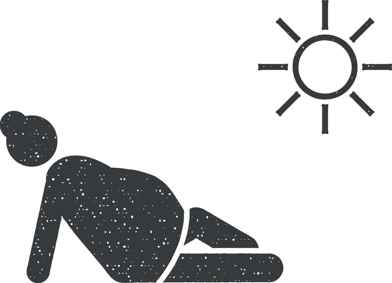 Sun, mother, pregnant, rest icon vector illustration in stamp style