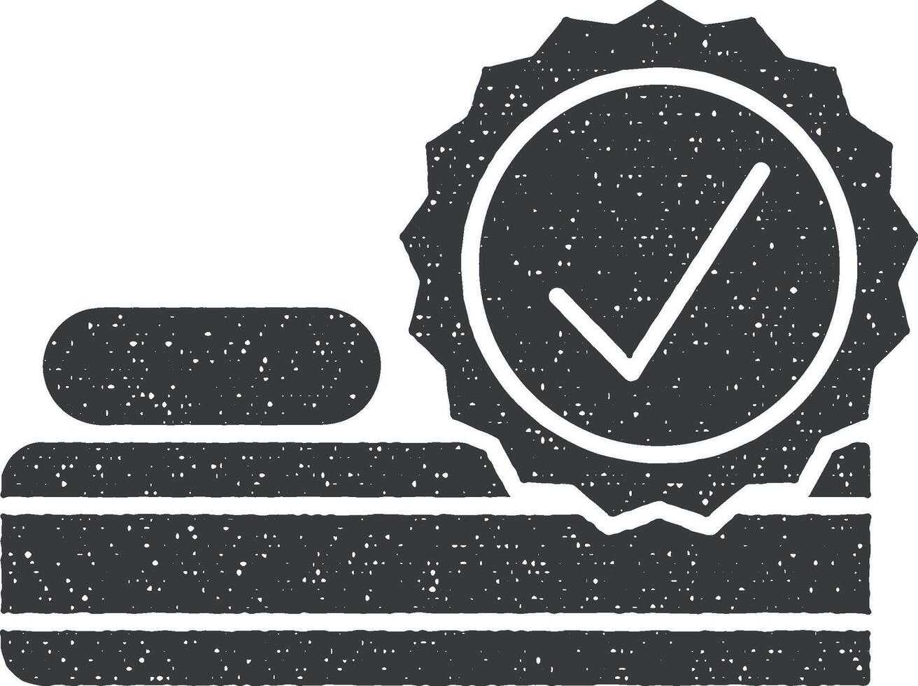 Mattress, quality mark icon vector illustration in stamp style