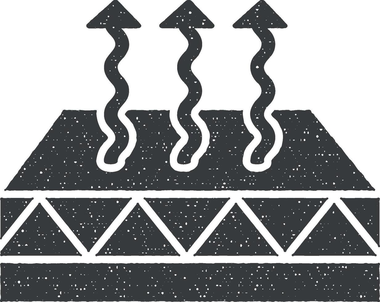 Mattress, arrows, porosity icon vector illustration in stamp style