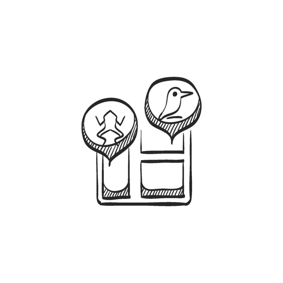 Hand drawn sketch icon zoo map vector