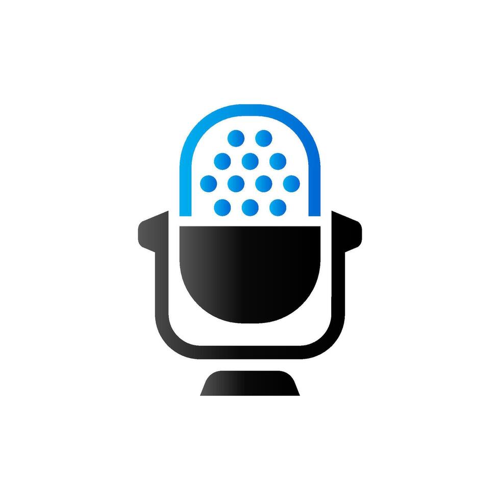 Microphone icon in duo tone color. vector