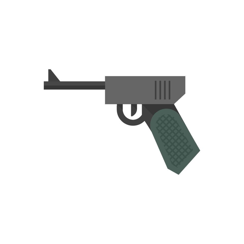 Hand gun icons in flat color style. Vintage fire arm world war vector