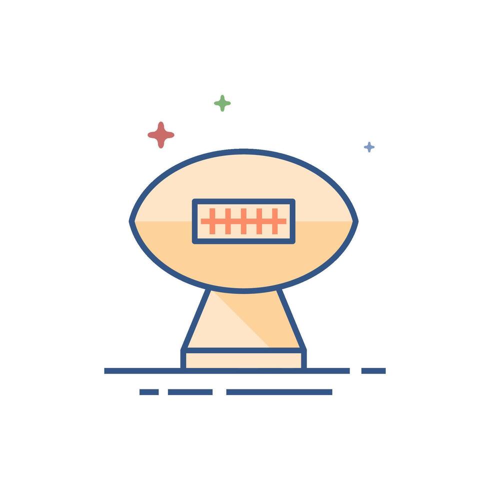 American football trophy icon flat color style vector illustration