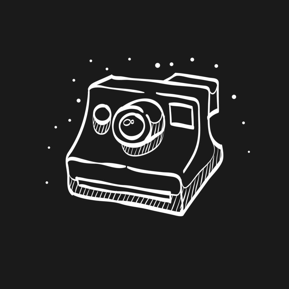 Instant camera doodle sketch illustration vector