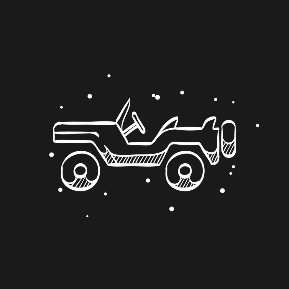 Military vehicle doodle sketch illustration vector