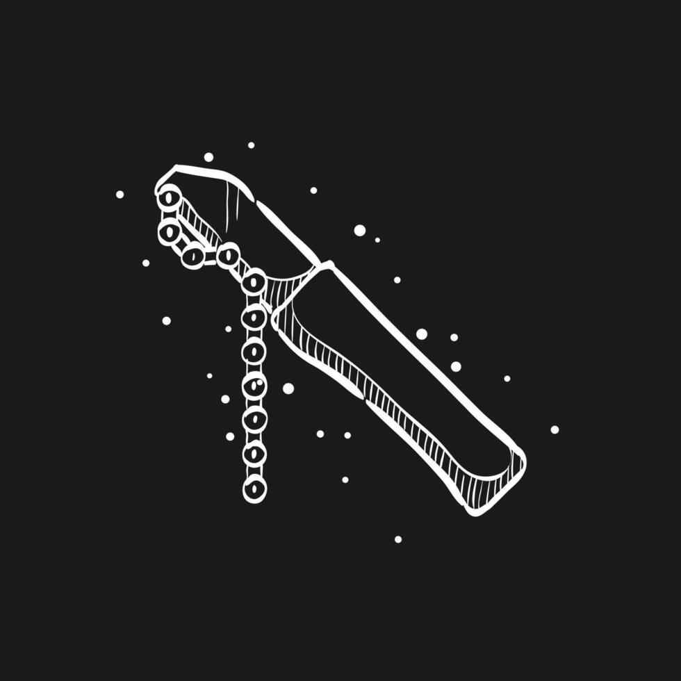 Chain whip doodle sketch illustration vector