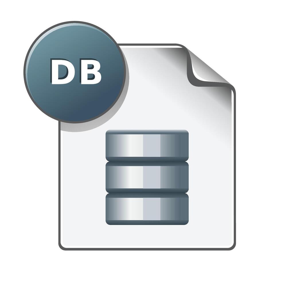 db archivo formato icono en color. extensión base de datos consultas vector