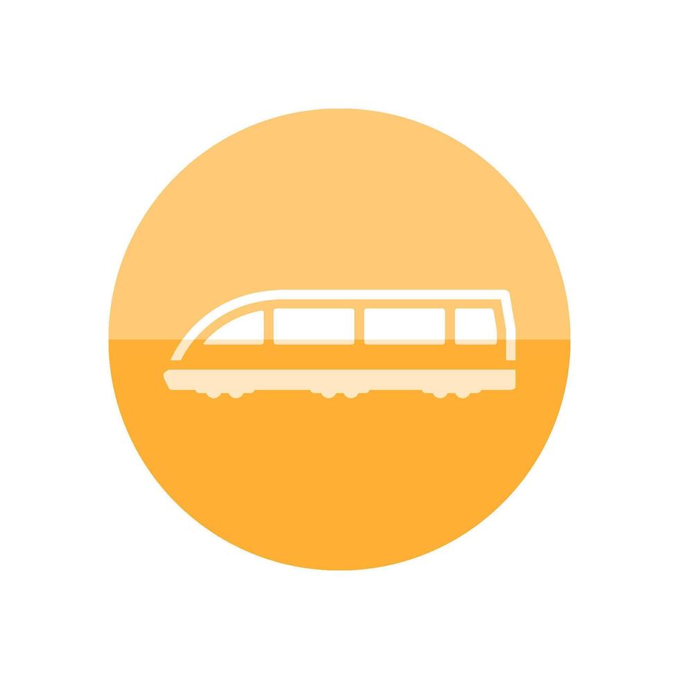 Tram icon in flat color circle style. Metro, urban, public transport vector