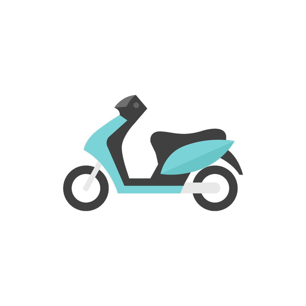 Motorcycle icon in flat color style. Scooter, automatic transmission vector