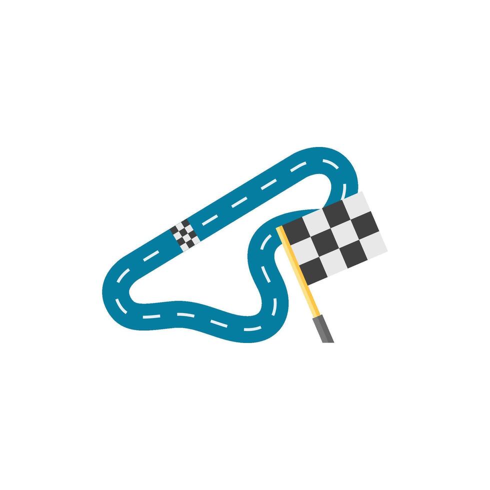 Race circuit icon in flat color style. Sport transportation driving lane vector
