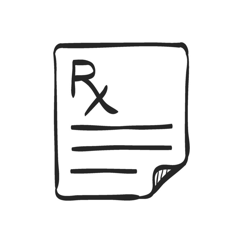 Hand drawn sketch icon medical prescription vector