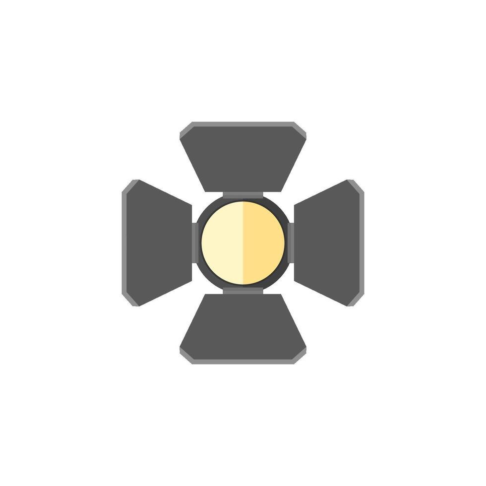 Studio lighting icon in flat color style. Photography concert instrument lamp halogen vector