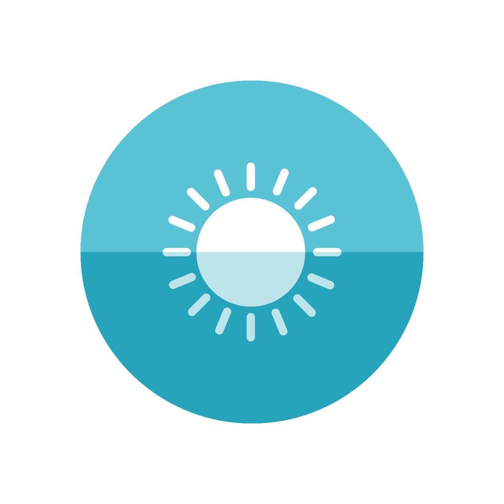 Weather forecast partly sunny icon in flat color circle style. vector