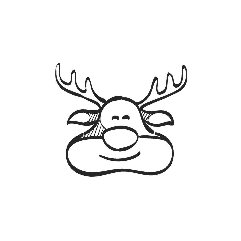 Hand drawn sketch icon reindeer vector